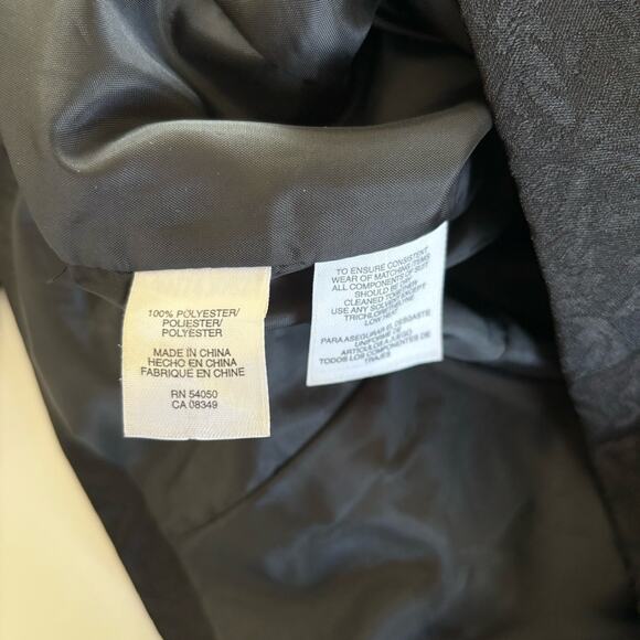Nine West Black Floral Jacquard Button Down Blazer Jacket Size 10 - Picture 7 of 8